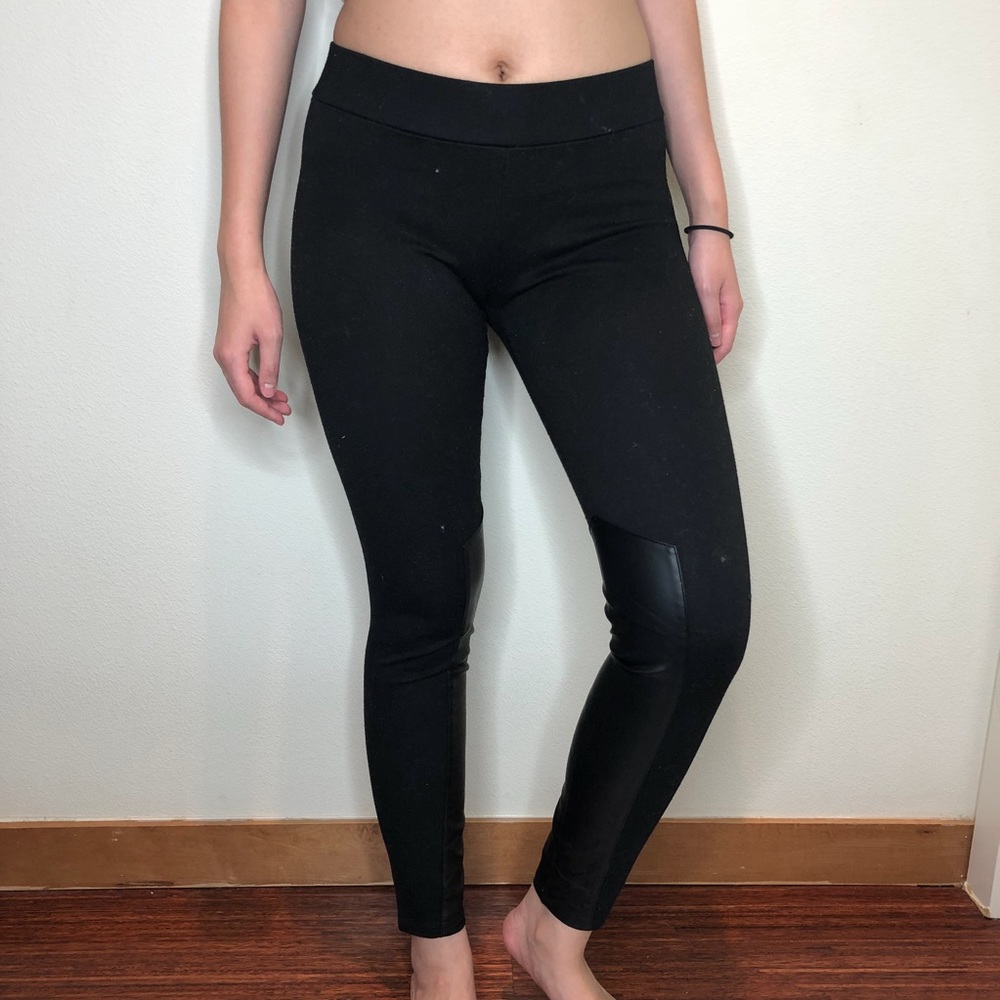 BCBG Generation leggings with FAUX Leather detail